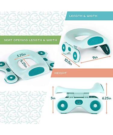 Portable Potty Training Seat for Toddler Kids - Foldable Travel Toilet with 20 Nature Kind Liners and Carry Bag - Up to 110lbs - Teal - Buy Online on SooperMarket.com