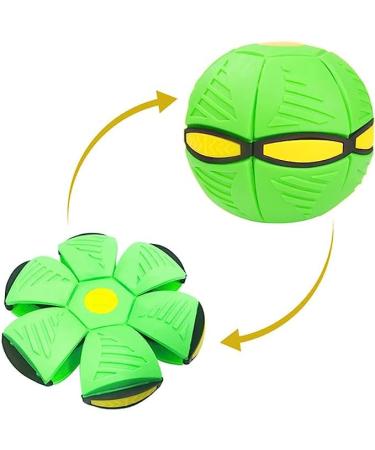 WACURRENTHYD New UFO Pet Flying Saucer Ball Portable Flying Toys Creative Fly Saucer Stomp Magic Balls Magic Frisbee Dog Toy Ball Fun Puppy Interactive Flying Flat Throw Disc Balls Toy (Green)
