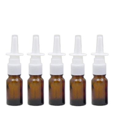 6 pieces 10 ml of emptiness refillable glass-nose spray bottle with a fine spray atomizer for colloidal silver/salt applications make-up cosmetics essential oils (brown) brown 10ml/0.34oz silver brown