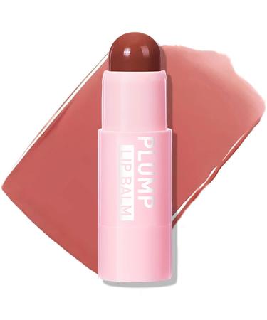 Plumping Lip Balm Hydrating Tinted Lip Balm  Plump Lip Polish Buildable Lipstick for Dry  Cracked & Chapped Lips  Deep Nourishing Moisturizing Lip Tint Gloss (04 Brown Vermeil)