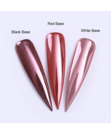 Rose Gold Nail Art Mirror Effect Powder Glitter Manicure Pigment Dust Decoration DIY Manicure 1g/Bottle - Buy Online on SooperMarket.com