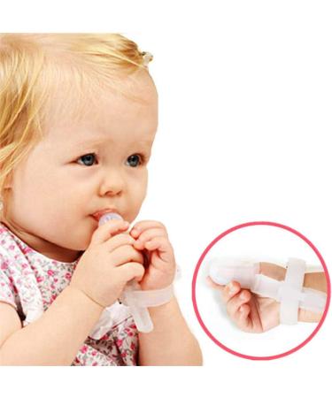 Baby Sucking Thumb Protector Thumb Sucking Stopper Finger Guard Silicone Adjustable Finger Protector Biting Teether for Baby Infant (Transparent) - Buy Online on SooperMarket.com