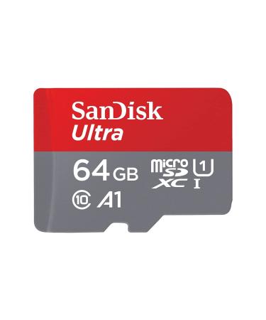 SanDisk 64GB Ultra microSDHC UHS-I Memory Card with Adapter - 120MB/s, C10, U1, Full HD, A1, Micro SD Card - SDSQUA4-064G-GN6MA Previous Generation 64GB