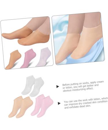 Healeved 3 Pairs Moisturizing Socks Non Socks Spa Socks Foot Socks Moisturizing Overnight Moisturizer Socks Foot Care Gel Socks for Dry Cracked Feet Women Foot Mask Sole of Foot Lotion Sebs - Buy Online on SooperMarket.com