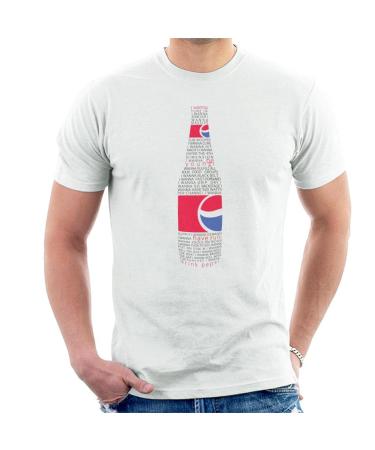 All+Every Pepsi Text Bottle Men's T-Shirt XXL White