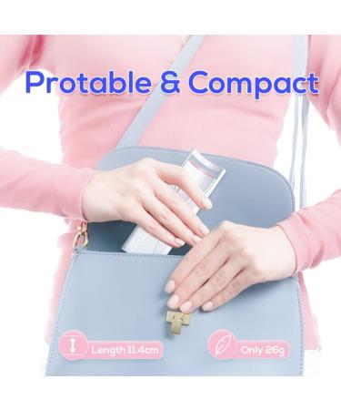 MRNHA White YJ02 Eyelashes Curls Portable Small Electric Heated Eyelash Curler Long Lasting Electric Heated Comb Makeup Tool - Buy Online on SooperMarket.com