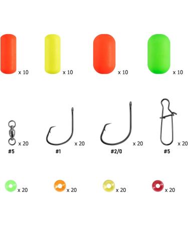Dr.Fish 200PCs Pompano Rig Making Kit | Surf Fishing Rig Accessories | Saltwater Bottom Rig Parts with Circle Hooks, Beads, Swivels, and Snaps - Buy Online on SooperMarket.com