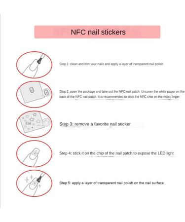 AIDIRui 5Pcs NFC Flash Nail Sticker LED Bare Chip Intelligent Luminous Nail Lamp Nail Sticker Enhancement Yellow Light - Buy Online on SooperMarket.com