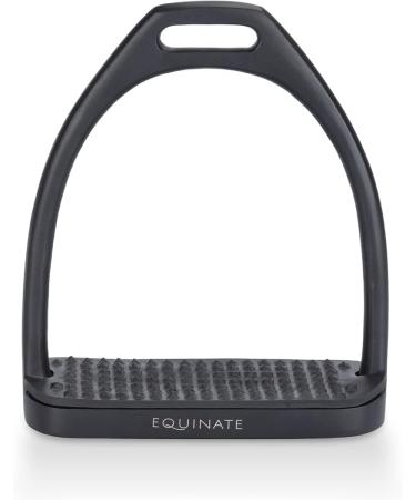 Equinate Stirrups Midway 10cm Black Matt - Anti-Slip Rubber Tread for Adults & Children - Set of 2 - International Shipping Available - Buy Online on SooperMarket.com