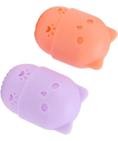 Makeup Sponge Holder Ventilating Cute Makeup Sponge Travel Bag Soft Sanitation for Makeup Accessories (Light Orange Purple) - Buy Online on SooperMarket.com