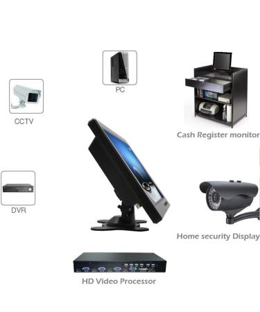 Hikity 10 Inch Portable HDMI Monitor with BNC, VGA, HDMI Inputs - Built-in Speakers for PC, CCTV, Security Camera - Remote Control - Ideal for Raspberry Pi & X-Box - Buy Online on SooperMarket.com