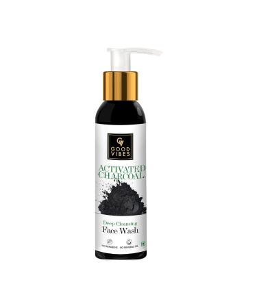 Good Vibes Activated Charcoal Deep Cleansing Face Wash 120 ml Dirt Removal Deep Pore Cleansing Formula for All Skin Types Controls Excess Sebum & Acne Natural No Parabens & Mineral Oil