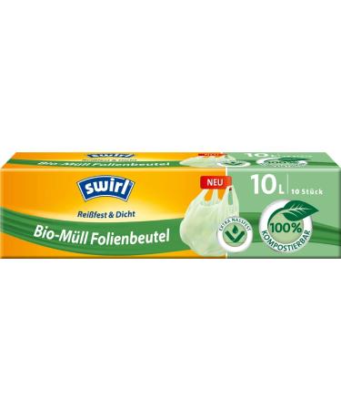 Swirl organic waste foil bags with handle 10l green 10 pieces (1 pack)
