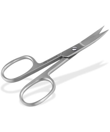 Professional left-handed nail scissors made of stainless steel with curved cutting surface