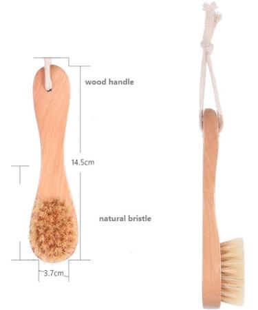 Natural Bristle Wooden Face Cleaning Brush Set - Exfoliating Facial Cleanser for Skin Care - Pack of 2 - Buy Online on SooperMarket.com