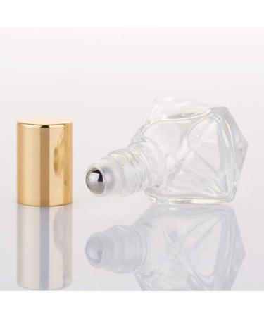10 PCS Mini Portable Clear Glass Roller Bottles 8ml - DIY Essential Oil Roll On with Stainless Steel Ball Cap - Buy Online on SooperMarket.com