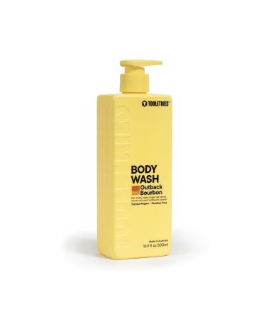 Tooletries - Superior Lather Men's Body Wash - Outback Bourbon Scent - Moisturizing Shower Gel with Tazman Pepper - Extra Fresh Paraben Free - Reusable Bottle - 500ml