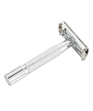 Premium Double Edge Silver Hand Razor for Men - Includes Case | Perfect Beard Grooming Tool - Buy Online on SooperMarket.com