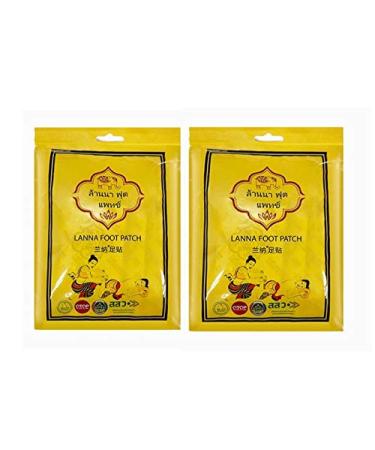Lanna Foot Patch Natural Patches for Detoxing Highly Effective Foot Patch to Relieve Stress & Improve Sleep with Comforting Aroma Great Foot Care 10 Pads X 2 Pack (20 Pads)