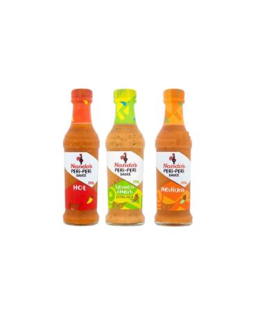 Nando's Peri-Peri Sauce Selection Medium Lemon & Herb Hot 125g each