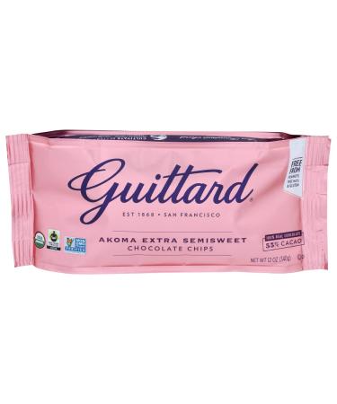 GUITTARD Organic WTG Akoma Semisweet Chocolate Chips, 12 OZ