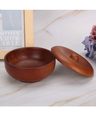 Dekaim Wooden Shaving Bowl with Lid | Men's Shaving Brush & Foam Cup for Cream & Soap | International Shipping - Buy Online on SooperMarket.com