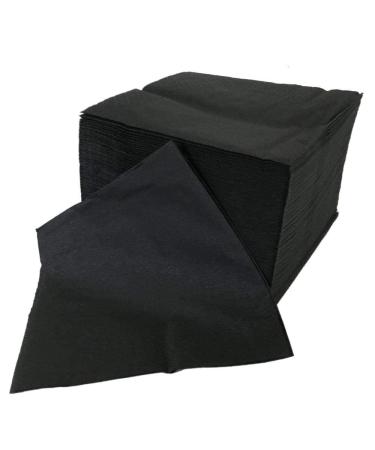 Sellaviva Cocktail napkiettes black - 1/4 fold 24x24 2 -layer - pulp one -way napkin - color: black plain color - coasters for drinks or for BBQ celebration party - 100 pieces