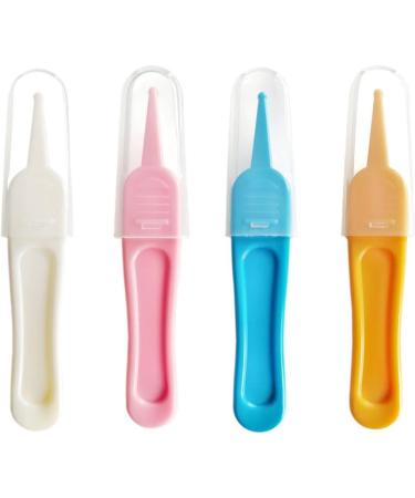 4PCS Plastic Nose Cleaning Tweezers with Safety Round Head Clip - Reusable Kids Navel Care Tool (4 colors) - Buy Online on SooperMarket.com