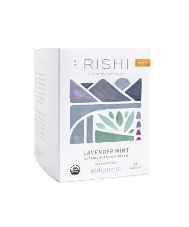 Rishi Tea Organic Botanical Blend Lavender Mint Caffeine-Free 15 Sachets 1.32 oz (37.5 g)