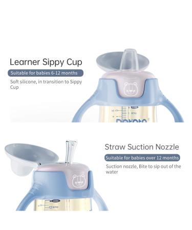 POTATO Toddler Sippy Cup with Straw | Spill-Proof Handle | PPSU Learner Cup for Boys | 6oz Blue Water Bottle for Baby (6 Months+) | 2 Spout Options - Buy Online on SooperMarket.com