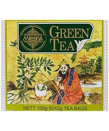 Mlesna Chinese Green Tea 50 Tea Bags - Pure Ceylon Sri Lanka Chinese Green Tea Box