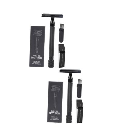 2 Sets Manual Shaver Face Beard Shaver Manual Shaving Cutter Beard Shaving Razor Old Style Shaver Old Type Razor Hair Shaver Manual Beard Shaver Body Hair Razor Beard Razor