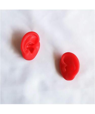 Red Silicone Ear Template - Flexible Silicone Silicone Ear Model for Acupuncture Practical Ear Picking Studs Earring Display Accessories - Buy Online on SooperMarket.com