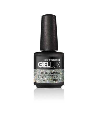 Salon System GELLUX Holographic Glitter Effect GEL Top Coat Non Wipe 15ml