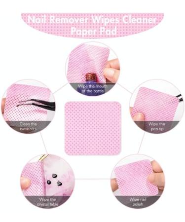 Lint Free Wipes for nail polish eyelash adhesive wipes pink Cotton Wipes UV Gel Polish Remover tweezer cleanser (180 Wipes) - Buy Online on SooperMarket.com