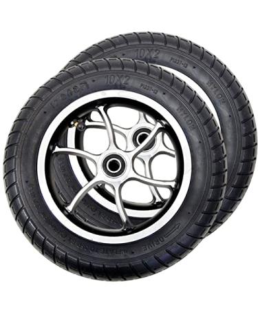 Wheelchair Front Wheel 10Inch Wheels Replacement Parts 2Pcs Electric Wheelchair Front Wheel Assembly 10X2 Inflatable Tire Wheelchair Accessories/Black/10 * 2 10*2 Black