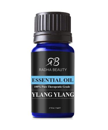 Radha Beauty Ylang Ylang Essential Oil 5mL - 100% Natural Therapeutic Grade for Aromatherapy Relaxation Fragrance for Home & Office