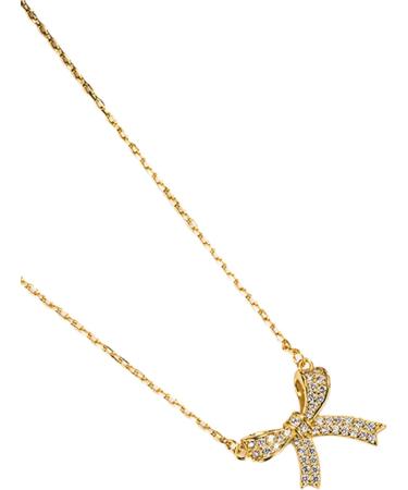 OralGos Delicate Butterfly Necklace with Rhinestone Bow - Stylish Gold Color Accessory for Women & Girls - International Shipping Available - Buy Online on SooperMarket.com