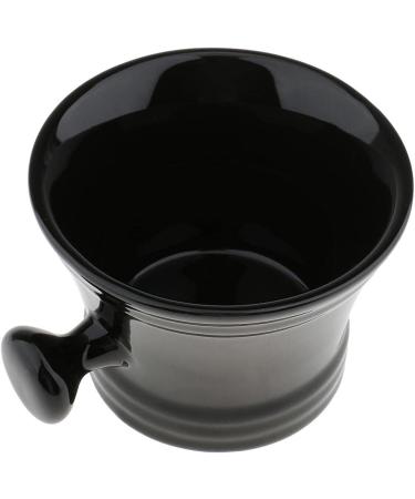 Black Ceramics Men Shaving Mug Bowl | Premium Barber Beard Shaving Brush Soap Cup - Buy Online on SooperMarket.com