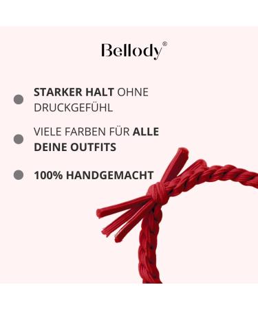 Bellody Original Hair Tie - Stylish Braided Hair Tie Set (4-Pack) in Bordeaux Red - Strong Hold Women's Hair Accessories - Buy Online on SooperMarket.com