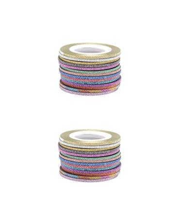Lmoikesz 2 Set Multicolored Nail Art Striping Tape - Wide Application, Easy to Use - Fashionable Paper Gifts - Random Color 2MM - 2 Set - Buy Online on SooperMarket.com