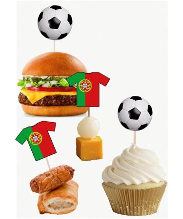 Portugal Football Party Food & Cupcakes Picks Decorations Toppers World Cup 2022 (pack of 14) - Buy Online on SooperMarket.com