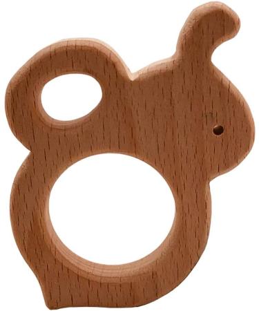 Wendysun 5pcs Cartoon Wood Teether Set - Natural Animal Round Bee Shape Baby Teething Toy - Buy Online on SooperMarket.com