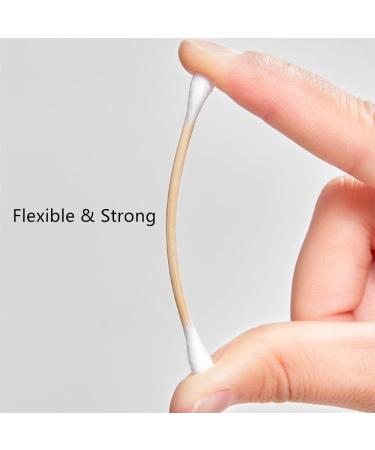 200 Count Eco-Friendly Bamboo Cotton Swabs | Wooden Buds with Double Tips | Plastic-Free & Natural | Kraft Paper Box (Drawer Box) Included - Buy Online on SooperMarket.com
