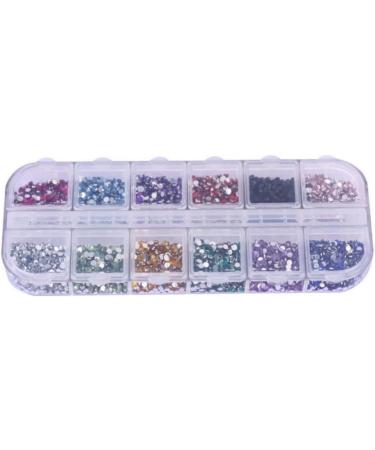 3000PCS Nail Art Rhinestones Kit Nail Tips Slices Nail Art Kit 12 Colours Nail Studs Glitter Nail For Nail Art Decorations - Buy Online on SooperMarket.com