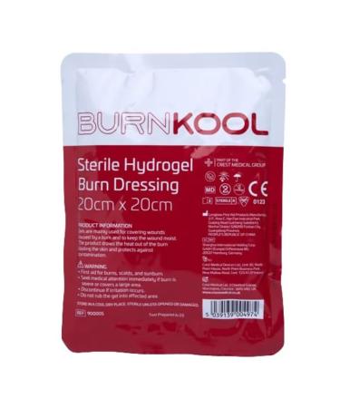 BurnKool Sterile Hydrogel Burn Dressing 20cm x 20cm First Aid