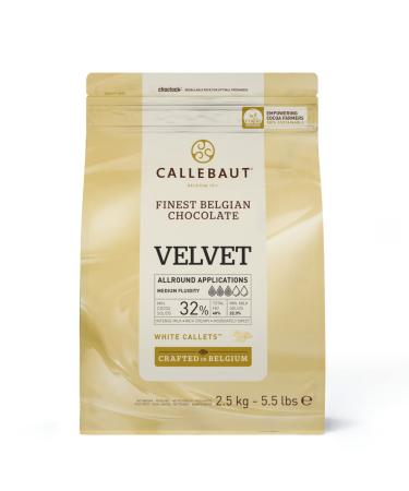 Callebaut Velvet - Couverture Callets White Chocolate Fresh Milk Flavour 33.1% Cocoa 1 x 2500 G