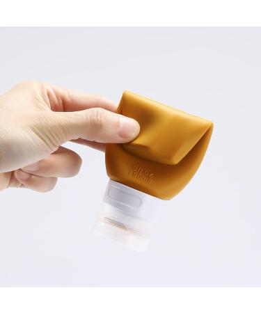 90ml Silicone Travel Bottles Set - BPA-Free Leak-Proof Refillable - Perfect for Toiletries Lotion Shampoo Conditioner (Brown) | International Shipping - Buy Online on SooperMarket.com
