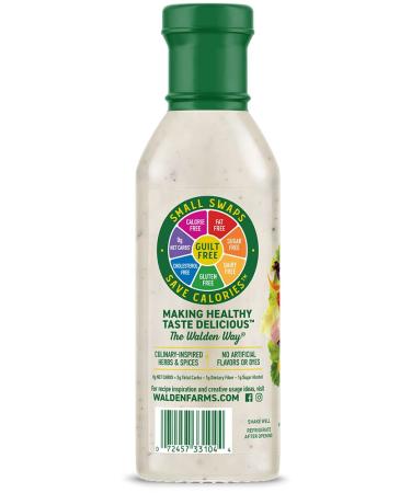 Walden Farms Ranch Dressing 12 oz - Sugar Free, Non-GMO, 0g Net Carbs - 2 Pack 12 Fl Oz Bottle - Fresh & Delicious Salad Topping - Buy Online on SooperMarket.com