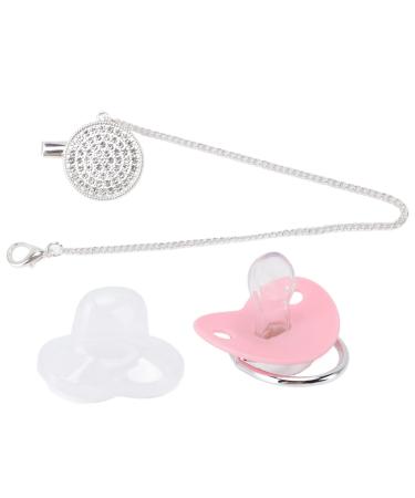 Bling Baby Pacifier Rhinestone Crown Ultra Soft Silicone BPA Free Safe Pacifier for Toddlers Size M (Pink)